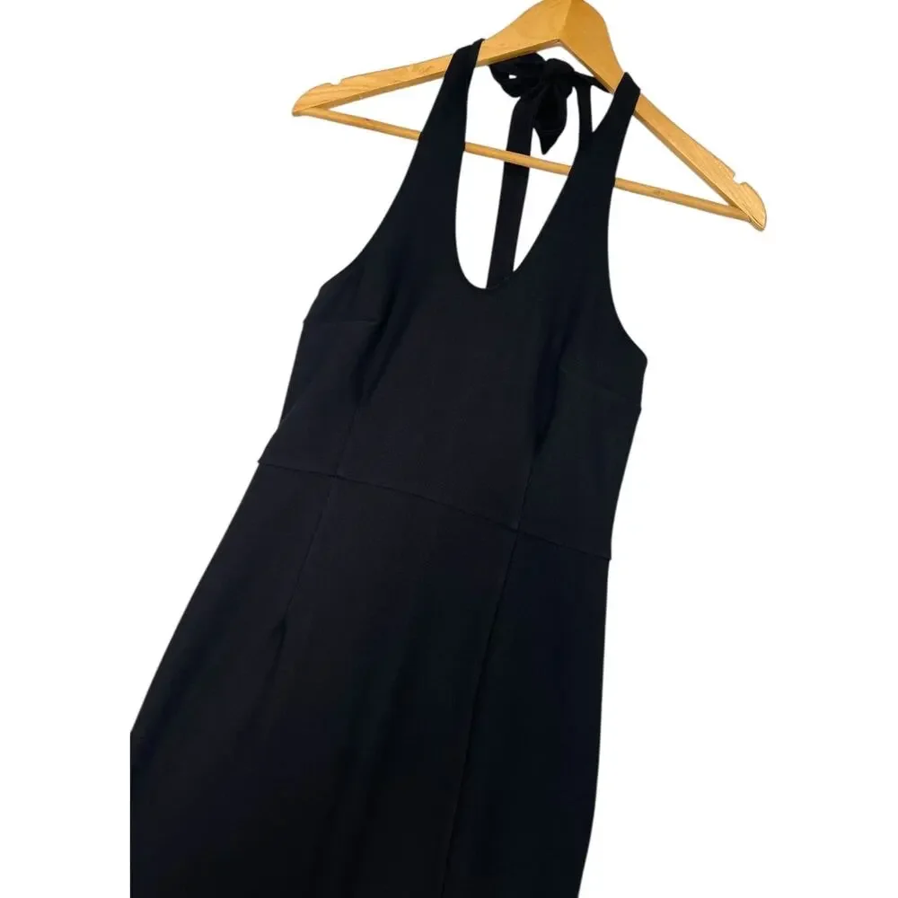 Abercrombie And Fitch Dress Womens Small Black Halter Knit Maxi Evening Formal